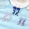 Dyed Natural Malaysia Jade Jellyfish Dangle Earrings for Women EJEW-JE07484-1