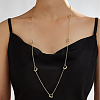 Iron Micro Pave Clear Cubic Zirconia Heart Link Chian Long Necklaces for Women CK7864-3