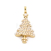 Rack Plating Brass with ABS Imitation Pearls Pendants KK-Q010-07G-1