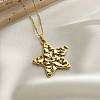 304 Stainless Steel Textured Pendant Necklaces for Women WG28923-02-1