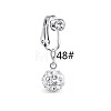 Zinc Alloy Pave Clear Cubic Zirconia Clip on Belly Rings FS-WGD716D-01-1-1