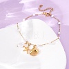 Ocean 304 Stainless Steel and Imitation Pearl Charm Anklets for Women SA-CBA3D94-04B-G-3