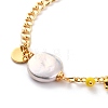 Natural Baroque Pearl Keshi Pearl Link Bracelets BJEW-JB05803-3