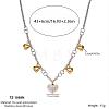 Duo Tone 304 Stainless Steel Crystal Rhinestone 5 Heart Pendant Necklaces for Women WG2282A-01-2