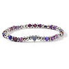 Dyed Natural Purple Imperial Jasper Round Beaded Stretch Bracelets EV1340-1-1