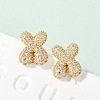 Brass Micro Pave Cubic Zirconia Stud Earrings EJEW-Z091-04G-X-1