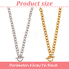 ANATTASOUL 2Pcs 2 Colors Alloy Cable Chain Necklace for Men Women NJEW-AN0001-19-2