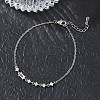Brass Micro Pave Clear Cubic Zirconia Link Bracelets BJEW-E114-01C-P-2