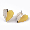 Resin & Wood Stud Earrings EJEW-N017-002A-C03-3