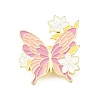 Flower Butterfly Enamel Pin JEWB-J005-07F-G-1