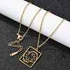 304 Stainless Steel Necklace NJEW-D330-01G-12-4