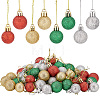 80Pcs 8 Style Christmas Ball Plastic Hanging Ornament AJEW-GA0006-01-1
