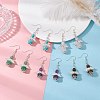 Natural & Synthetic Mixed Stone Angel Dangle Earrings EJEW-JE06715-1