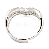 Brass Crown Adjustable Ring with Clear Cubic Zirconia RJEW-Q781-02P-3
