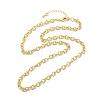 Brass Textured Cable Chain Necklaces NJEW-A042-12G-02-5