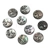Natural Black Lip Shell Carved Cabochons SSHEL-B006-01B-C-1