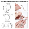 SUNNYCLUE 200Pcs 304 Stainless Steel Leverback Earring Findings STAS-SC0006-35-2