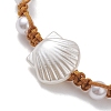 2Pcs 2 Style Shell Shape Acrylic Braided Bead Bracelets Set with Nylon Cords BJEW-JB10146-4