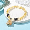 Natural Yellow Quartz Beaded Stretch Bracelets BJEW-JB10070-04-4