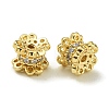 Rack Plating Brass Micro Pave Cubic Zirconia Beads KK-K386-03G-1