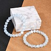 Dyed Natural Selenite Round Beaded Stretch Bracelets for Women G-U005-02H-2