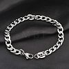 Tarnish Resistant Unisex 304 Stainless Steel Curb Chain/Twisted Chain Bracelets STAS-D0002-40P-5