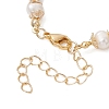 Gemstone & Natural Cultured Freshwater Pearl & Brass Beaded Bracelets for Women BJEW-JB13015-02-4