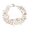 Boho Glass & Dyed Natural Shell Beaded Chips 3 Layer Necklaces for Women NJEW-H047-01B-2