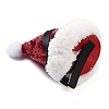 Sequins Christmas Hat Polyester Alligator Hair Clips for Women Girl AJEW-M012-03C-3