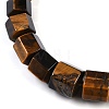 Natural Tiger Eye Hexagon Prism Graduated Beaded Necklaces for Women Men NJEW-K388-03P-2