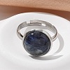 Half Round Natural Sodalite Finger Rings RJEW-M062-01P-09-4