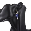 Porcelain & Shell Pearl Bead Dangle Hoop Earrings EJEW-JE07244-3