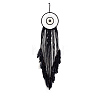 Iron Woven Web/Net with Feather Pendant Decorations DARK-PW0001-094-2
