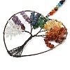 7 Chakra Heart Tree of Life Brass & Natural & Synthetic Gemstone Beads Hanging Ornament G-H359-01R-01-4