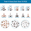 Craftdady 75Pcs 15 Style 304 Stainless Steel Bead Cap Pendant Bails STAS-CD0001-15-3