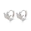 Brass Micro Pave Cubic Zirconia Hoop Earrings EJEW-P259-04P-1