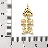 Rack Plating Brass Micro Pave Clear Cubic Zirconia Pendants KK-G515-23G-3