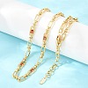 5MM Brass Pave Cubic Zirconia Oval Link Chain Necklaces NJEW-D324-01G-04-4