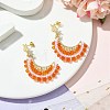 Moon Handmade Glass Seed Beads Dangle Stud Earrings EJEW-MZ00360-03-1