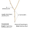 Elegant 304 Stainless Steel & Natural Freshwater Pearl Rice Link Chain Y Necklaces for Women EH4993-1