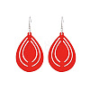 Hollow Out Teardrop Wood Dangle Earrings FS-WG5AC87-02-1