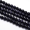 Synthetic Blue Goldstone Round Beads Strands X-G-O047-11-4mm-2