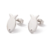 Non-Tarnish 201 Stainless Steel Stud Earring Findings with Hole EJEW-A071-02P-1