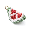 Glass Seed Beaded Fruit Pendants PALLOY-MZ00894-01-3