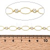 Handmade Brass Pave Clear Cubic Zirconia Oval Link Chains CHC-G027-02LG-3