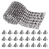 1 Yard 12-Row Resin Spike Stud Cone Flatback Punk Rock Trim Mesh Bead Craft FIND-TA0006-73A-1