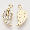 Brass Micro Pave Clear Cubic Zirconia Pendants X-ZIRC-T011-13G-NF-2