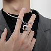 304 Stainless Steel Geometric Hexagon Pendant Necklaces for Men Women WG343A2-01-4