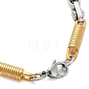 304 Stainless Steel Column Link Bracelets for Men BJEW-B093-02GP-3