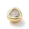 Triangle Brass Micro Pave Cubic Zirconia Cabochons KK-P345-13G-F-3